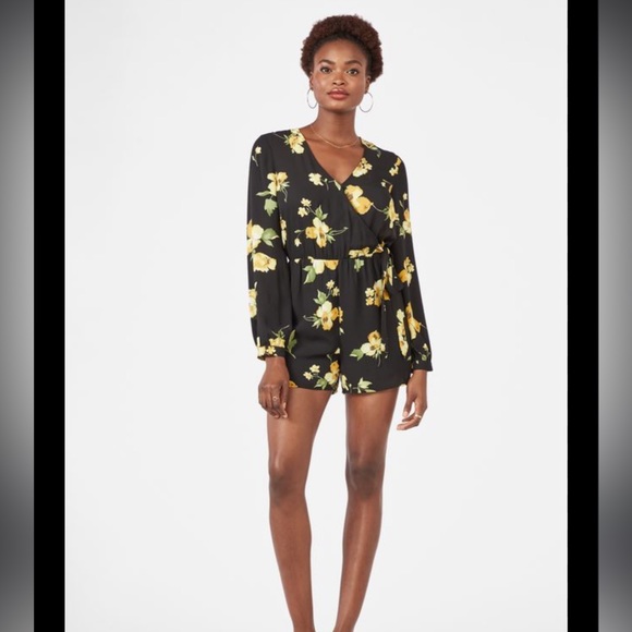 Volcom long sleeve floral romper - Picture 1 of 7